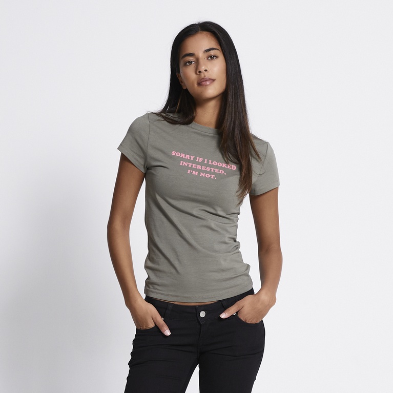 Printed baby tee "September" Army Green
